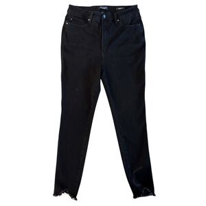 Judy Blue jeans Women's 13/31 sz 31 black skinny fit high rise raw edge